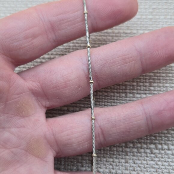 9 Inch Sterling Silver Tarnished Orb Chain Ankle Bracelet B616 - Picture 2 of 5